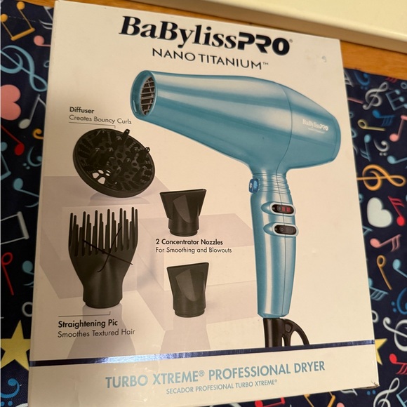 BaBylissPRO Nano Titanium Blue Hair Dryer - Picture 9 of 9